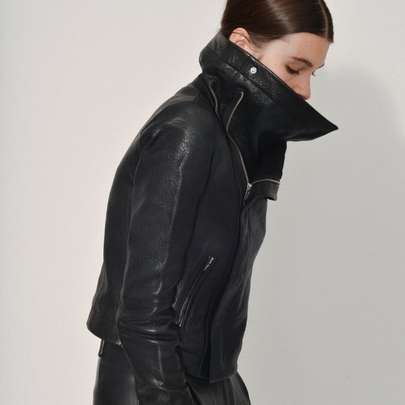 Veda Max Classic Leather Moto Jacket Black Women’s S Asymmetric Zip - Picture 6 of 9